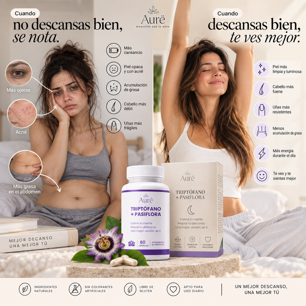 Triptófano + Pasiflora | Apoyo natural para la relajación y el descanso
